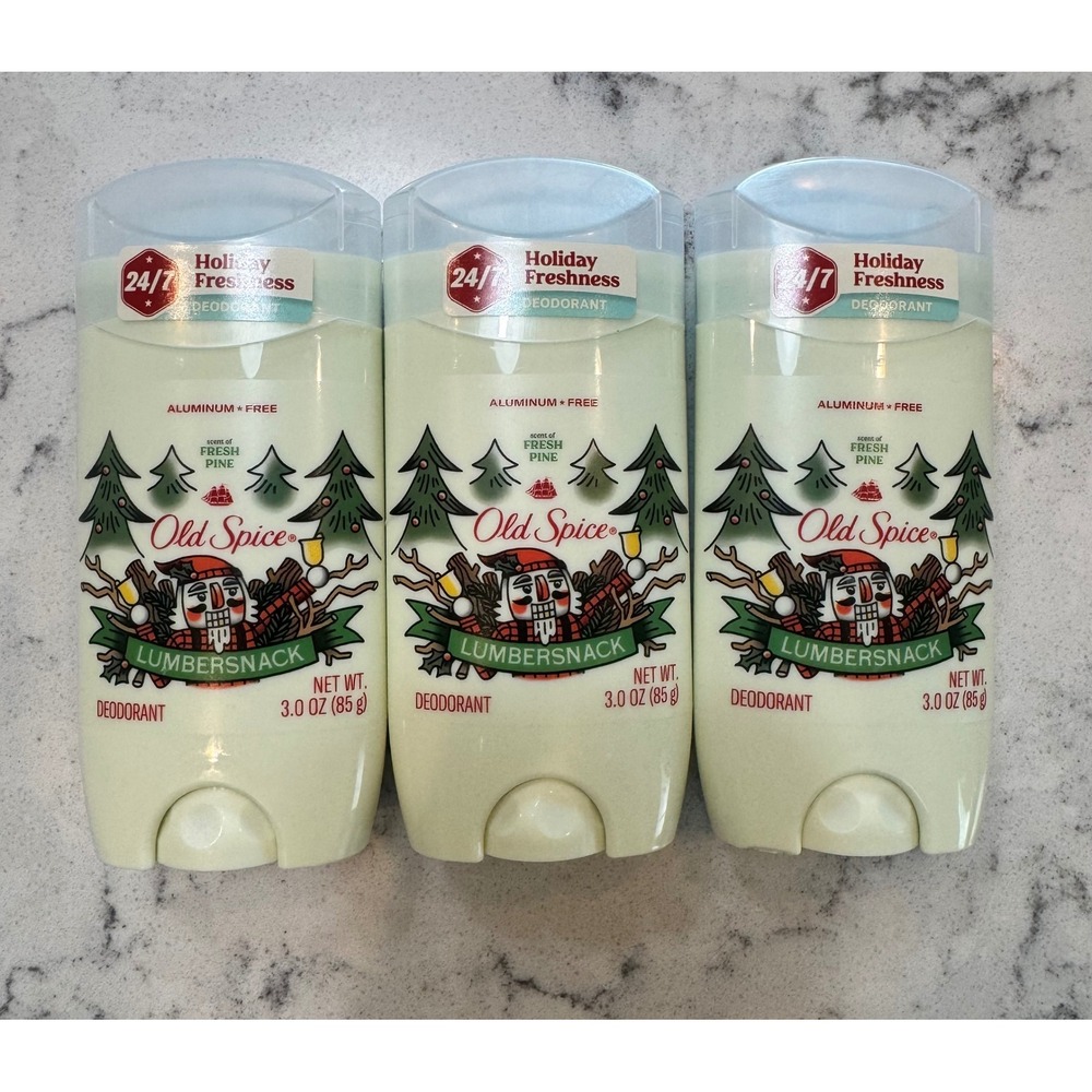 Old Spice Aluminum Free Deodorant for Men HTF Lumbersnack Pine‎ Scent 3oz 3 pk